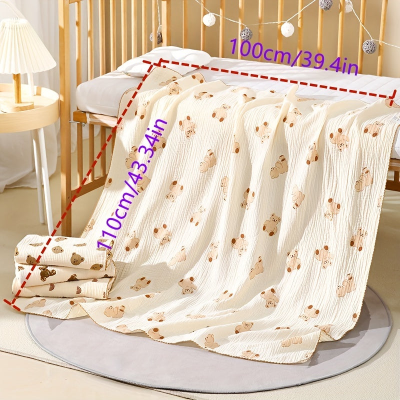 1pc Soft and Breathable Baby Muslin Swaddle Blanket for Boys and Girls - Cute Print Design - Perfect Newborn Baby Gift for Christmas