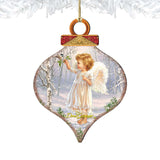 Adornos de madera "Bendiciones de invierno de angelito" de Gelsinger - Decoración navideña - 8031117-1427