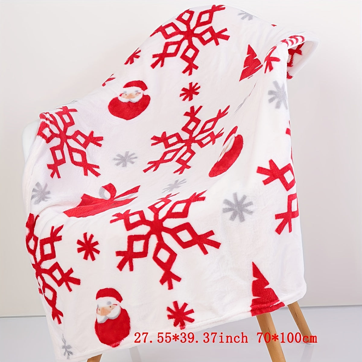 1 manta navideña de felpa, suave y cómoda, ideal para sofá, oficina, cama, camping, viajes, regalo de Navidad.