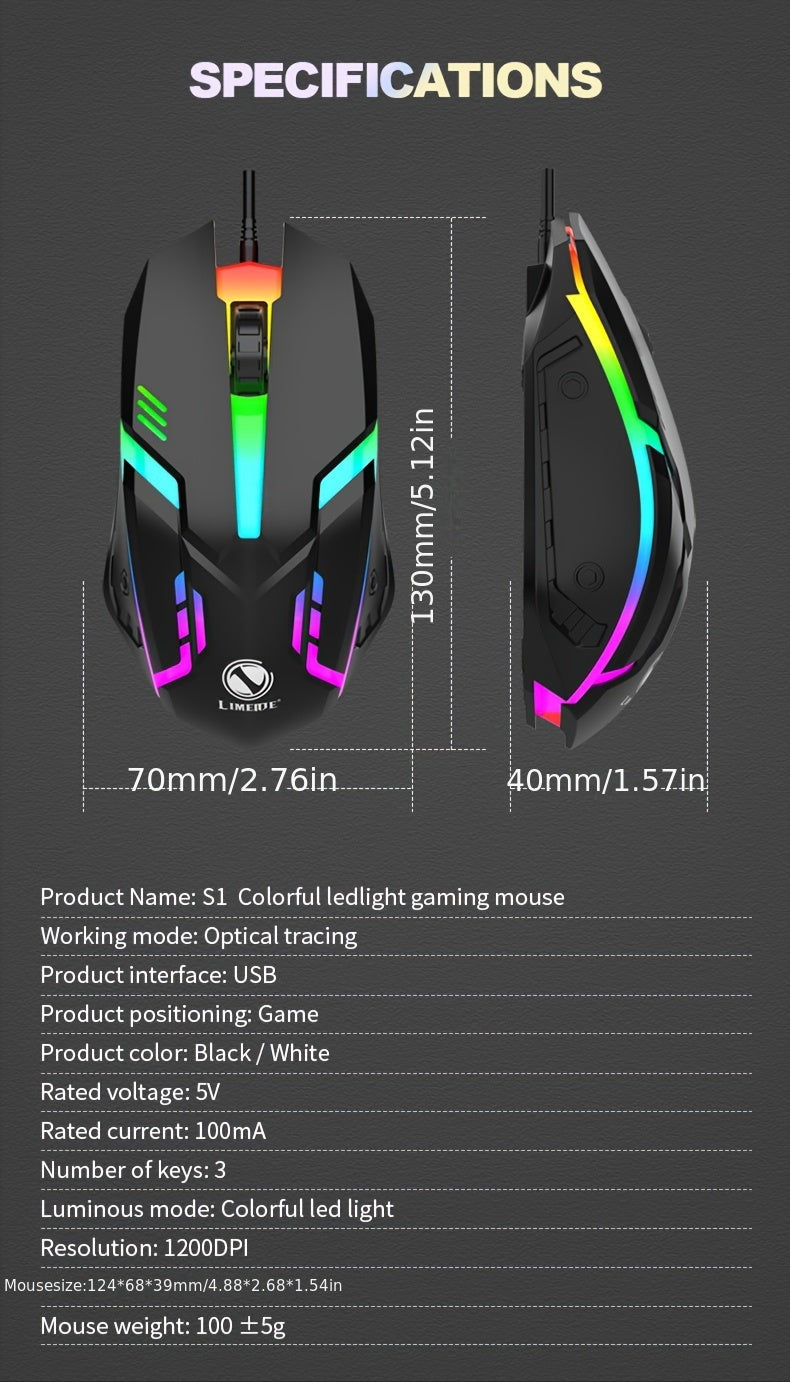 Ratón para juegos iluminado con cable S1