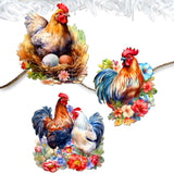 Spring on the Farm Decorative Wooden Clip-on Ornaments Set of 3 by G. Debrekht - Easter Decor - 8091056C-S3