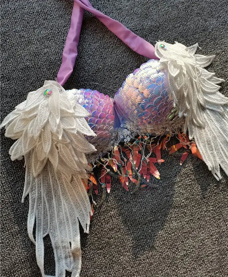 Handmade Sequined Mermaid Scale Bikini Lingerie - Lootquake