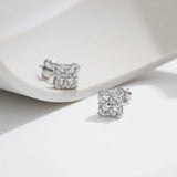 S925 Sterling Silver Diamond Flower Earrings - Lootquake