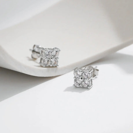 S925 Sterling Silver Diamond Flower Earrings - Lootquake