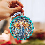 Love Harmony Angel Wreath Glass Ornament by G. Debrekht - Nativity Holiday Decor - 759-054