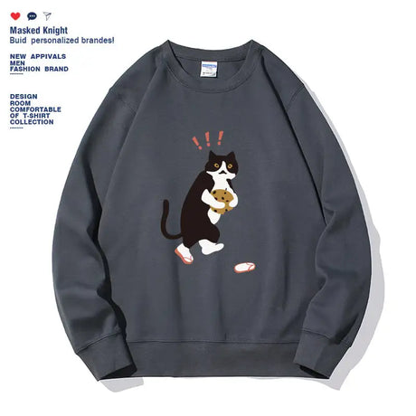 Women's Fashionable Solid Color Printed Long Sleeved Sweatshirt - Lootquake