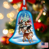 Sledging Dogs Glass Ornament by G. DeBrekht - Christmas Decor - 752-040