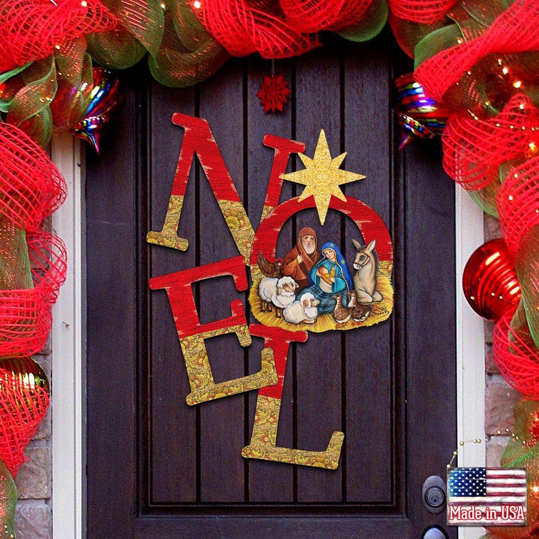 Noel Nativity Christmas Nativity Door Decor by G. DeBrekht - Nativity Holiday Decor - 8121458H