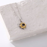 Silver Sunflower Projection Necklace for Women, S925 - Lootquake