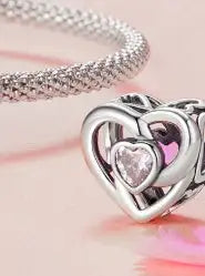 Heart Of Eternity Beaded S925 Sterling Silver Hollow - Lootquake
