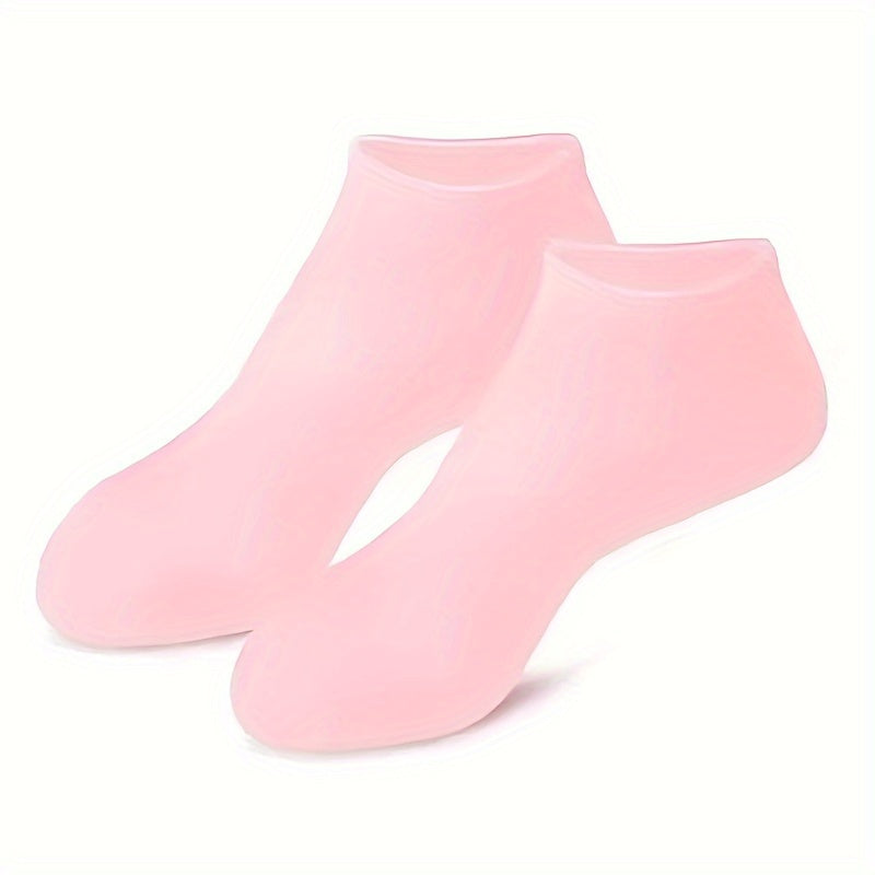 Lot de 2 chaussettes en gel de silicone pour le soin des pieds, hydratantes et anti-crevasses, pour le massage, anti-peaux mortes, soulage la douleur, sans alcool, de qualité familiale, sans alimentation électrique.