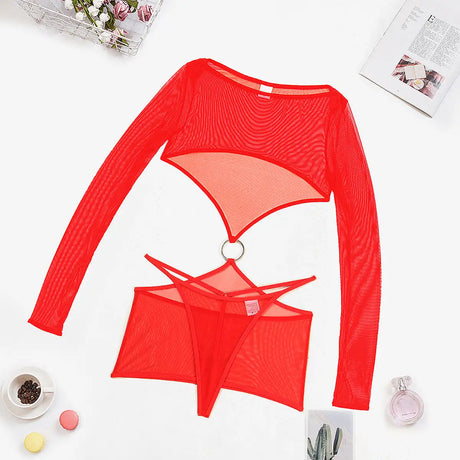 Comfortable Sheer Mesh Design Lingerie - Lootquake