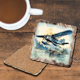 Juego de 4 posavasos de corcho de madera con diseño de aviones de Nature Wonders Nature Wildlife Decor - 95403C-S4