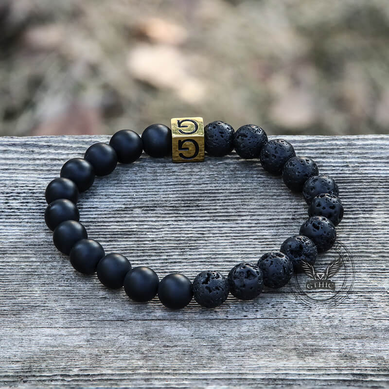 Pulsera de acero inoxidable con 26 cuentas del alfabeto inglés