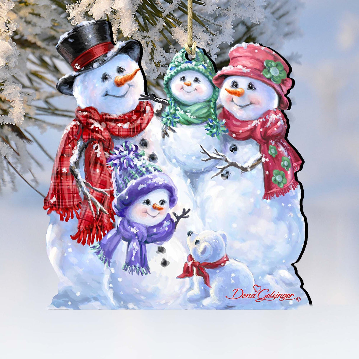 Adornos de madera con forma de familia de copos de nieve de Gelsinger - Decoración navideña - 8161018-1540