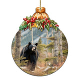 Adornos de madera de armonía de oso negro de Alaska de G.Debrekht - Decoración navideña con temática de vida silvestre - 870034