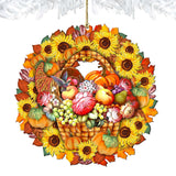 Flower Fall Wreath Wooden Ornaments by G. DeBrekht - Thanksgiving Halloween Decor - 8185305-5