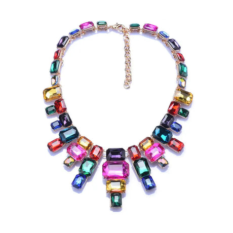 Luxurious Exaggerating Geometric Big Gem Necklace - Lootquake