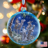 Let Us Adore Him Glass Ornament Limited Edition by D. Gelsinger - Nativity Holiday Decor - 73897-1839