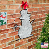 Decoración rústica para puerta con muñeco de nieve - Decoración navideña con Papá Noel y muñeco de nieve - 8198801H