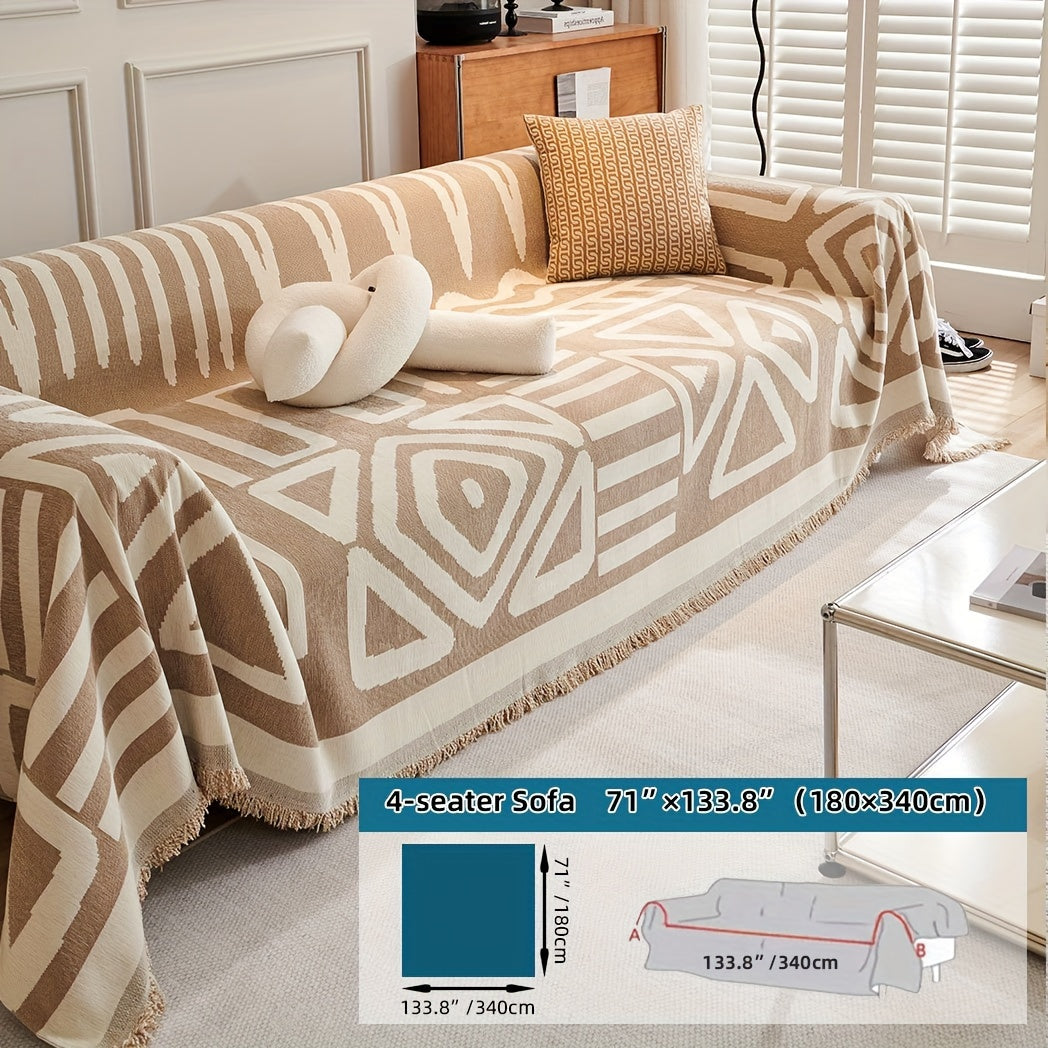 Funda de sofá estilo bohemio, antiarañazos para mascotas, antideslizante, para dormitorio, sala de estar, decoración del hogar, manta de sofá