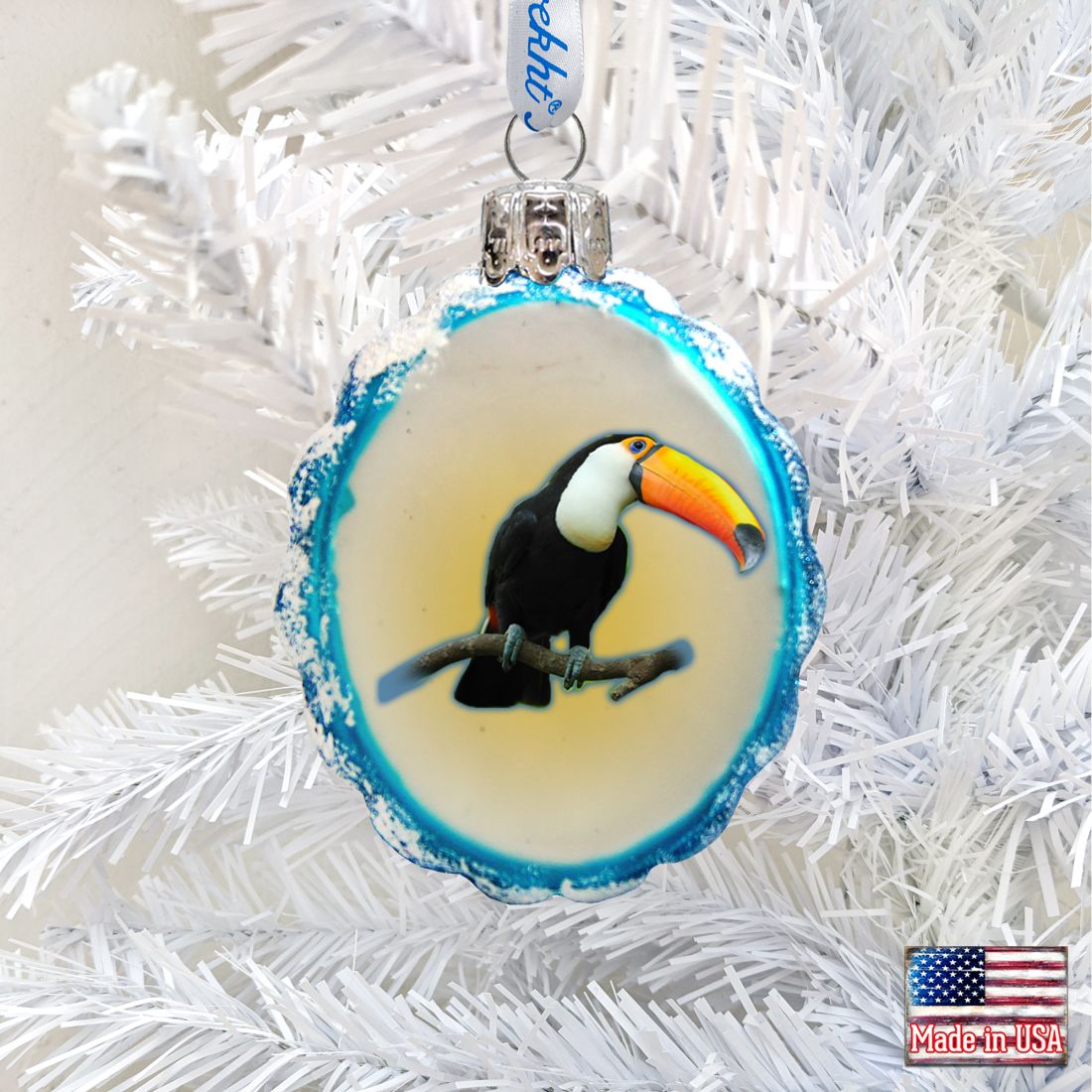 Birds Mercury Glass Ornament by G. DeBrekht - Coastal Holiday Decor - 776284