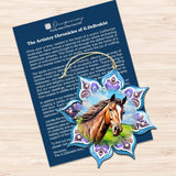 Horses Snowflake Wooden Ornaments Set of 3 by G. Debrekht - Nature Wildlife Decor - 8090151-S3