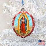 Adorno de vidrio de mercurio de la Virgen de Guadalupe de G. DeBrekht - Decoración navideña - 772020