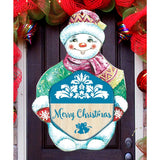Decoración navideña de muñeco de nieve para puerta de G. DeBrekht - Decoración navideña de Papá Noel y muñeco de nieve - 8116101H