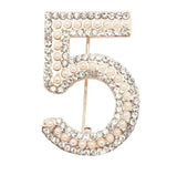 Korean Version Of Xiaoxiangfeng Digital 5 Shiny Brooch - Lootquake