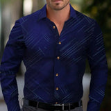 Business Men's Diagonal Striped Shirt Casual Plus Size - Lootquake