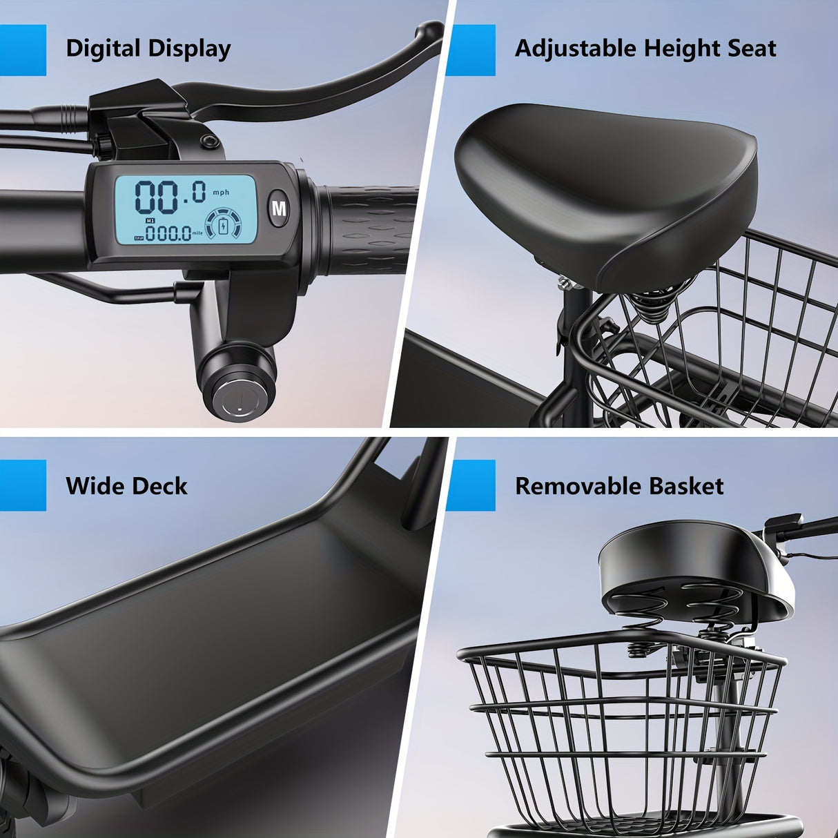 1 Black Carbon Steel Electric Scooter with Intelligent Display, 500W Motor, 14" Tires, 36V 13AH Removable Battery, 35 Miles Range, Foldable Design, Dual Suspension, Rear Brake for Adults - Perfect for Urban Commuting and Holi