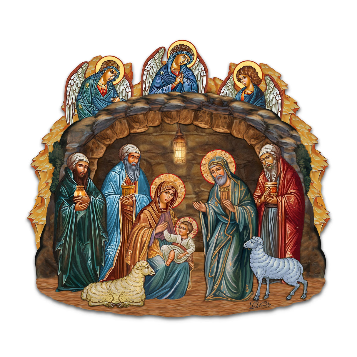 Orthodox Nativity Scene Holiday Door Decor by G. Debrekht - Nativity Holiday Decor - 8652762H