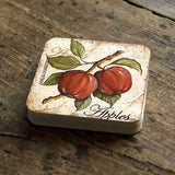 Apples Wooden Cork Coasters Gift Set of 4 by Nature Wonders Nature Wildlife Decor  - 8198633C-S4