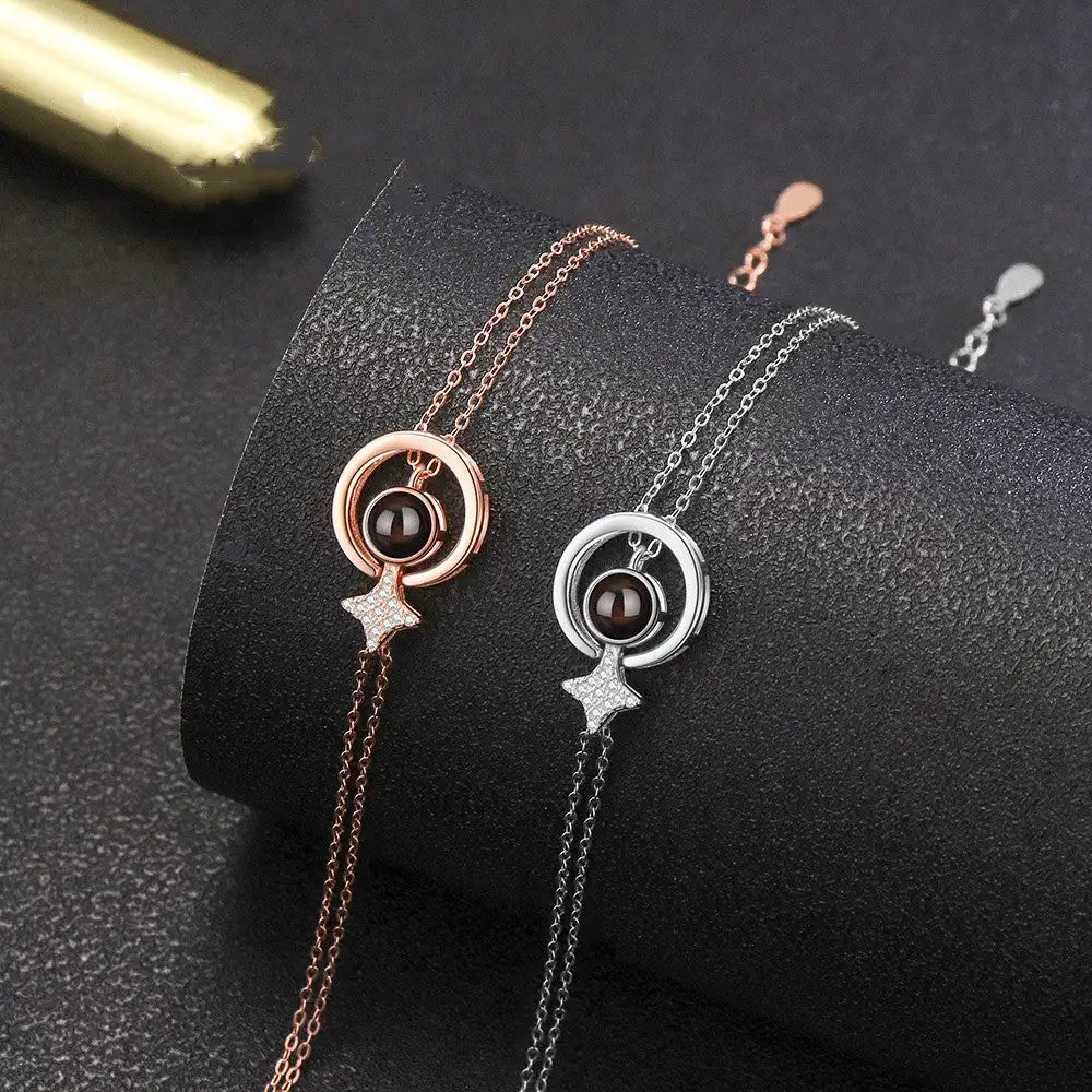 Women's S925 Round Diamond Embedded Star Bracelet - Lootquake