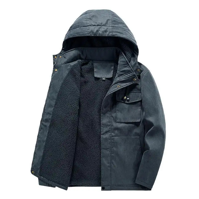 Thick Detachable Hat Lambswool Jacket - Lootquake