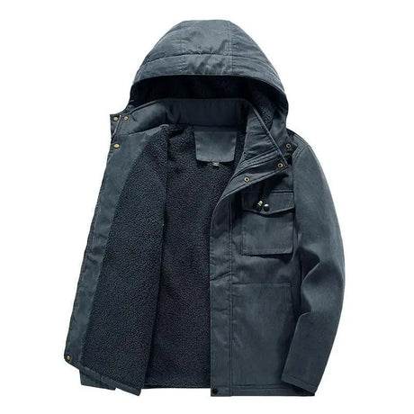 Thick Detachable Hat Lambswool Jacket - Lootquake