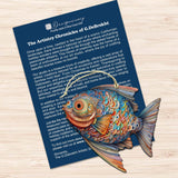 Juego de 3 adornos decorativos de madera con forma de pez costero de G. Debrekht - Decoración costera - 8091034-S3