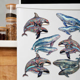 Embracing Whales Decorative Wooden Magnets Set of 6 by G. Debrekht - Wildlife Coastal Decor - 8090107G-S6