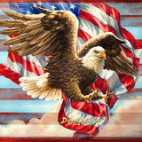 Arte para puerta costero con tabla de surf y bandera estadounidense patriótica de D. Gelsinger - Decoración navideña estadounidense - 8490108HS