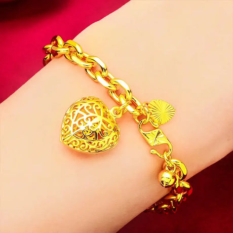 Vietnam Placer Gold Women's Heart Bracelet - Lootquake