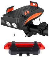 Bike Phone Holder with Charger, Bell, and Light