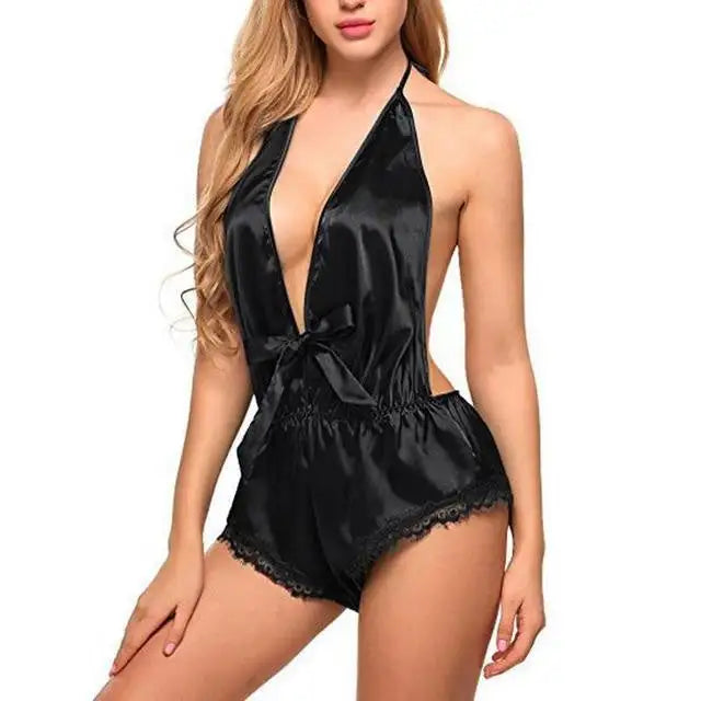Sexy Lace Satin Silk Lingerie Nightwear - Lootquake