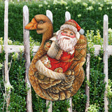 Christmas Goose Santa Christmas Door Decor by G. DeBrekht - Christmas Santa Snowman Decor - 8121633H