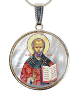 Collar de San Nicolás de Nácar Plateado - 43021