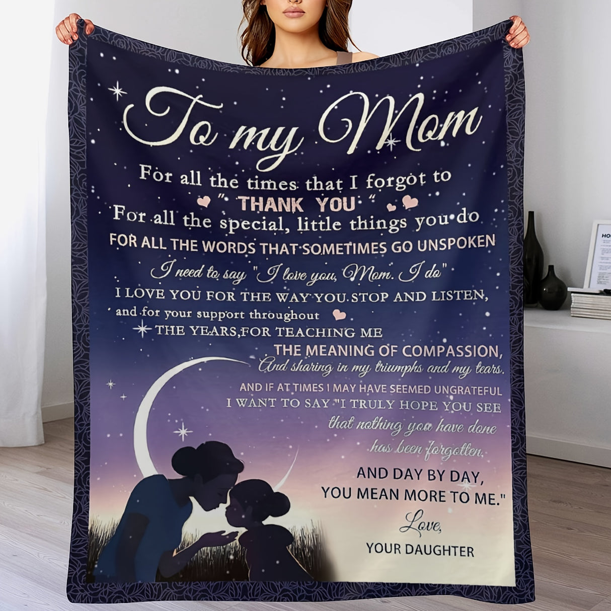 Cozy Blanket Gift - Soft, Funny, and Heartwarming Birthday Present for Mom, Daughter's Thoughtful Mother's Day, Christmas, and Birthday Gift Idea for Mothers