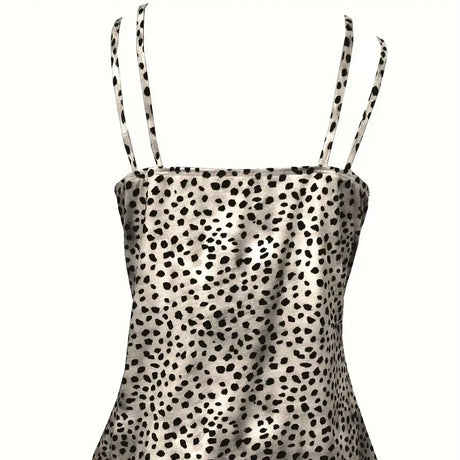 Ladies' Fashionable Casual Solid Color Printed Polka Dot Vest Top - Lootquake