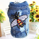 Designer Dog Clothes Small Dog Denim Jacket Coat Cat Costume Puppy Jeans Vest Spring Clothing - Lootquake