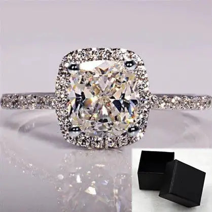 Rings For Women Bridal Wedding Anelli Trendy Jewelry Engagement Ring White Gold Color Anillos - Lootquake