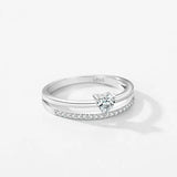 S925 Loving Heart In Sterling Silver Zircon Ring Light Luxury - Lootquake